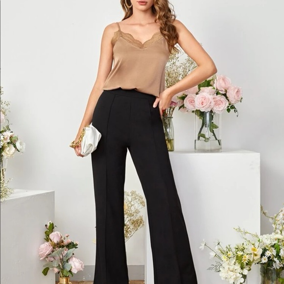 Boho Tan Lace Trim Camisole Top - Picture 4 of 5